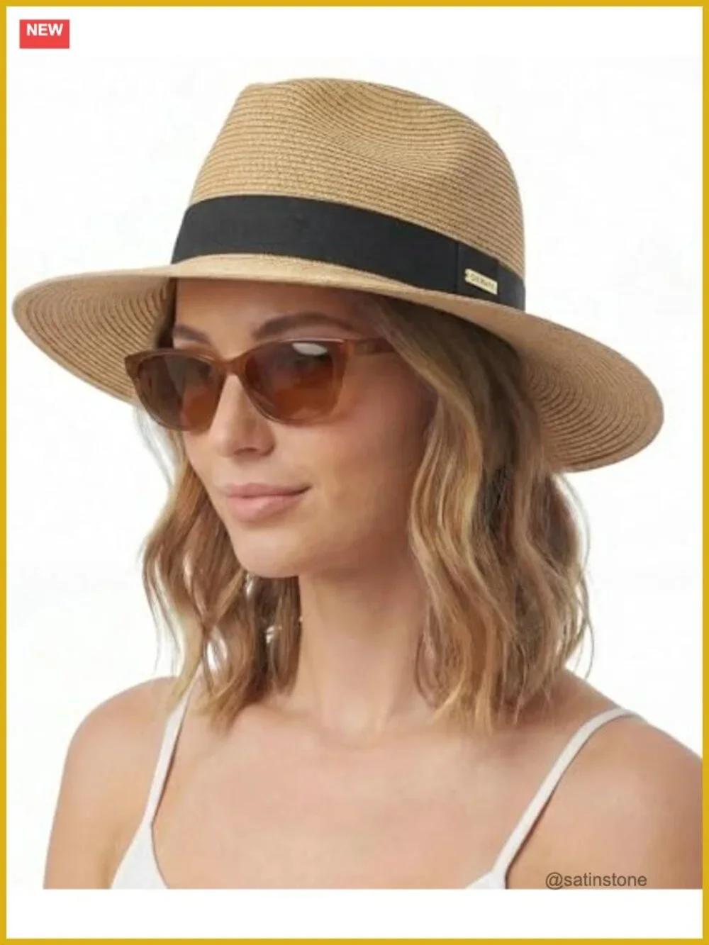 Packable Unisex Fedora Sun Hat - Breathable Cotton Blend for Travel & Beach